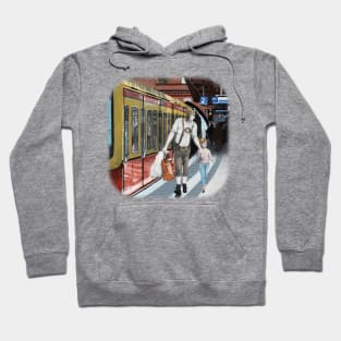 Wood Elf Family Train Trip Fantasy Image Hoodie